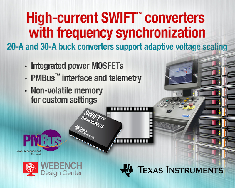 TI’s SWIFT DC/DC buck converters support adaptive voltage scaling for improved efficiency